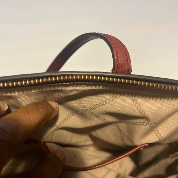 AUTHENTIC Michael Kors orange-reddish in color tote Bag. - Picture 14 of 15